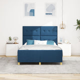 Bed Frame Blue 160X200 Cm Fabric
