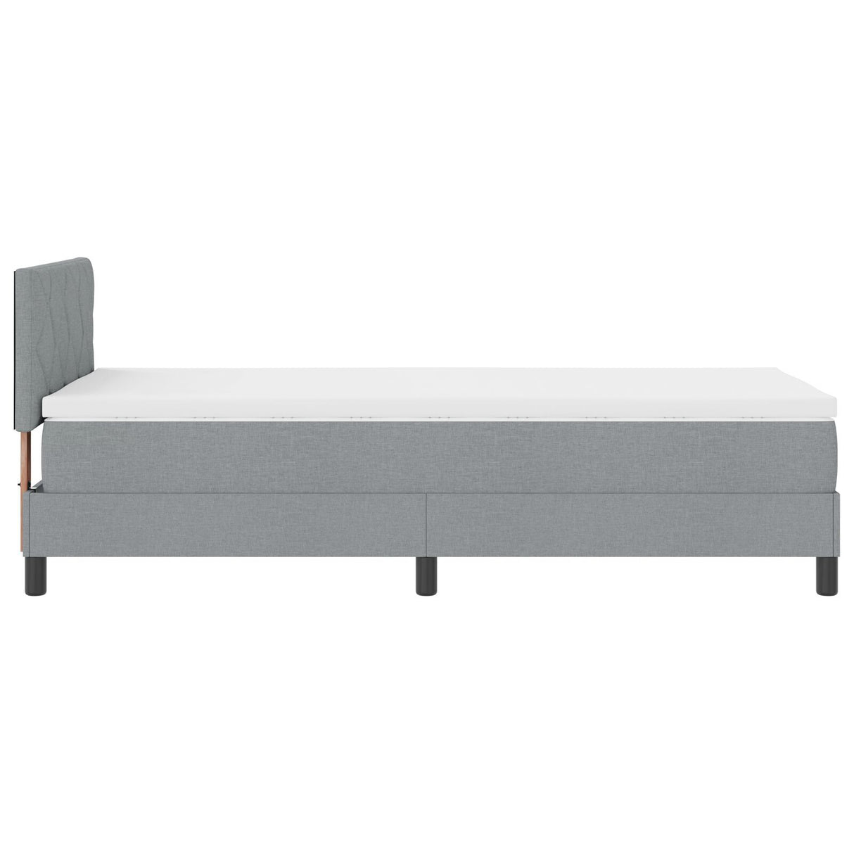 Box Spring Bed With Mattress & Led Light Grey 90X200 Cm Fabric
