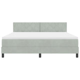 Box Spring Bed With Mattress & Led Light Grey 180X200 Cm Velvet