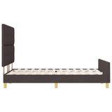 Bed Frame Dark Brown 140X190 Cm Fabric