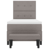 Box Spring Bed With Mattress & Bench Grey 80X200 Cm Fabric