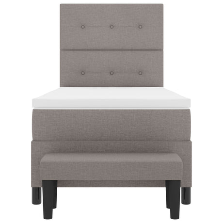 Box Spring Bed With Mattress & Bench Grey 80X200 Cm Fabric