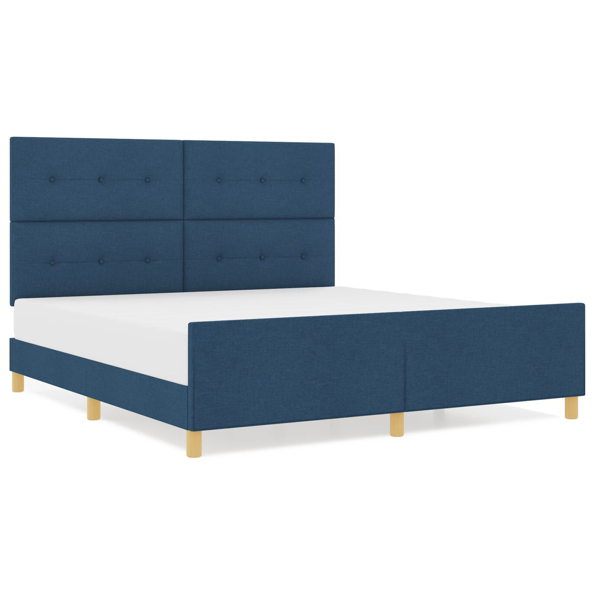 Bed Frame Blue 180X200 Cm Fabric