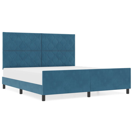 Bed Frame Dark Blue 180X200 Cm Velvet