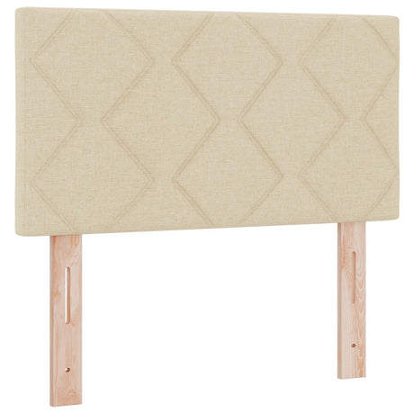 Box Spring Bed With Mattress & Led Cream 80X200 Cm Fabric