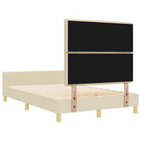 Cream Bed Frame 140X190 Cm Fabric
