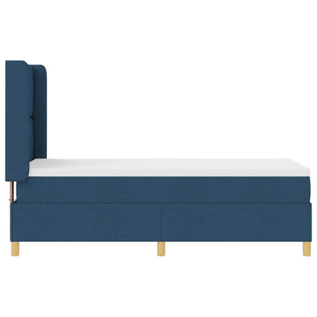 Box Spring Bed With Mattress & Led Blue 80X200 Cm Fabric