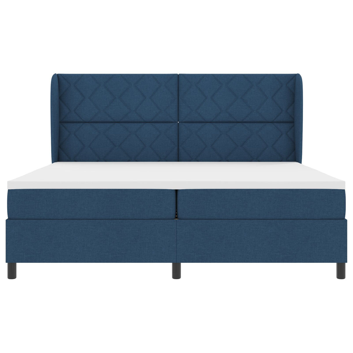 Box Spring Bed With Mattress - Blue, 200X200 Cm, Fabric