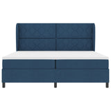 Box Spring Bed With Mattress - Blue, 200X200 Cm, Fabric