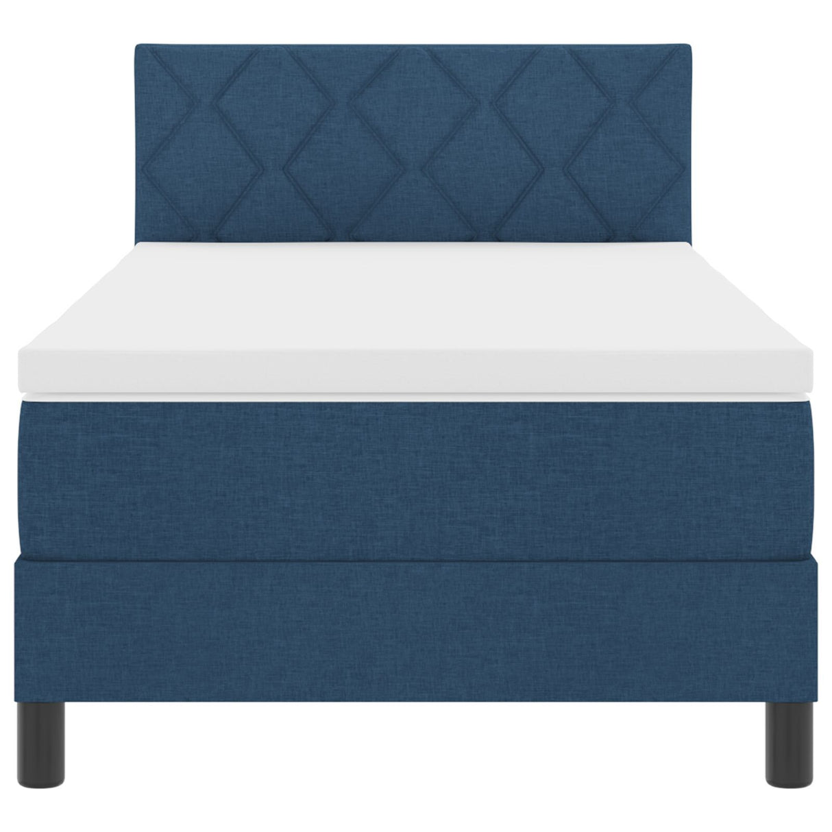 Box Spring Bed With Mattress & Led Blue 90X190 Cm Fabric