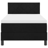 Box Spring Bed With Mattress & Led Black 90X190 Cm Fabric