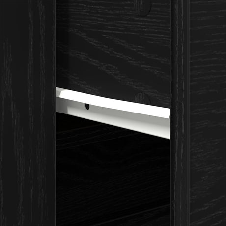Sideboard Black Oak 33X80X70 Cm Engineered Wood