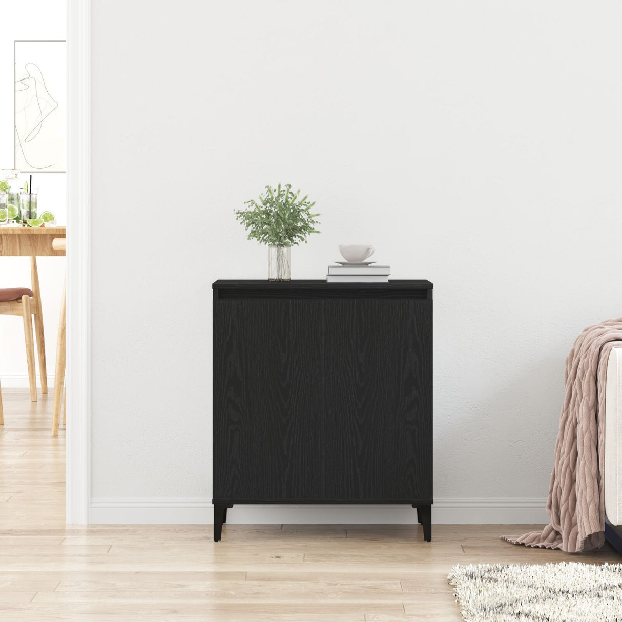 Sideboard Black Oak 60X35X70 Cm Engineered Wood
