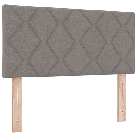 Box Spring Bed With Mattress & Led Taupe 90X190 Cm Fabric