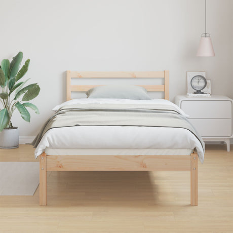 Bed Frame With Headboard 80X220 Cm Solid Wood Pine