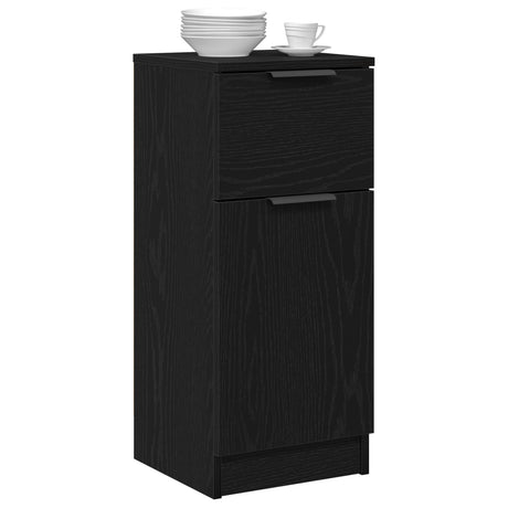 Sideboard Black Oak 30X30X70 Cm Engineered Wood