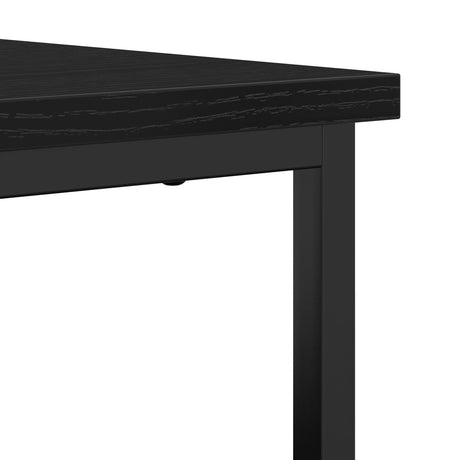 Sideboard Black Oak 69X35X80 Cm Engineered Wood And Steel