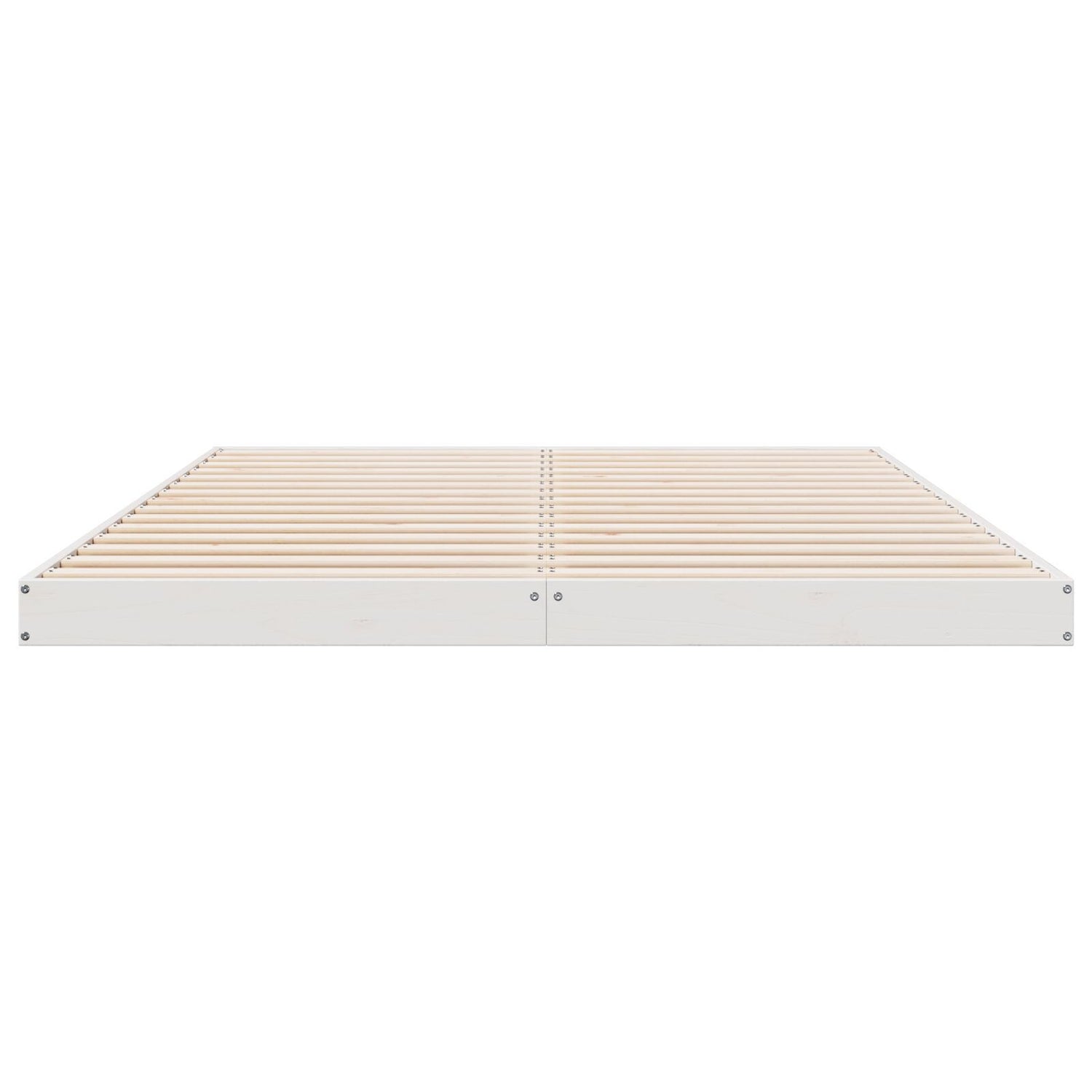 Floor Bed Frame White 140X210 Cm Solid Wood Pine