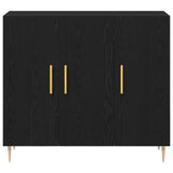 Black Oak Sideboard 90X34X80 Cm Made Of Engineered Wood