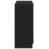 Black Oak Sideboard 60X30X70 Cm Made From Engineered Wood