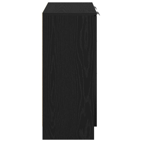 Black Oak Sideboard 60X30X70 Cm Made From Engineered Wood