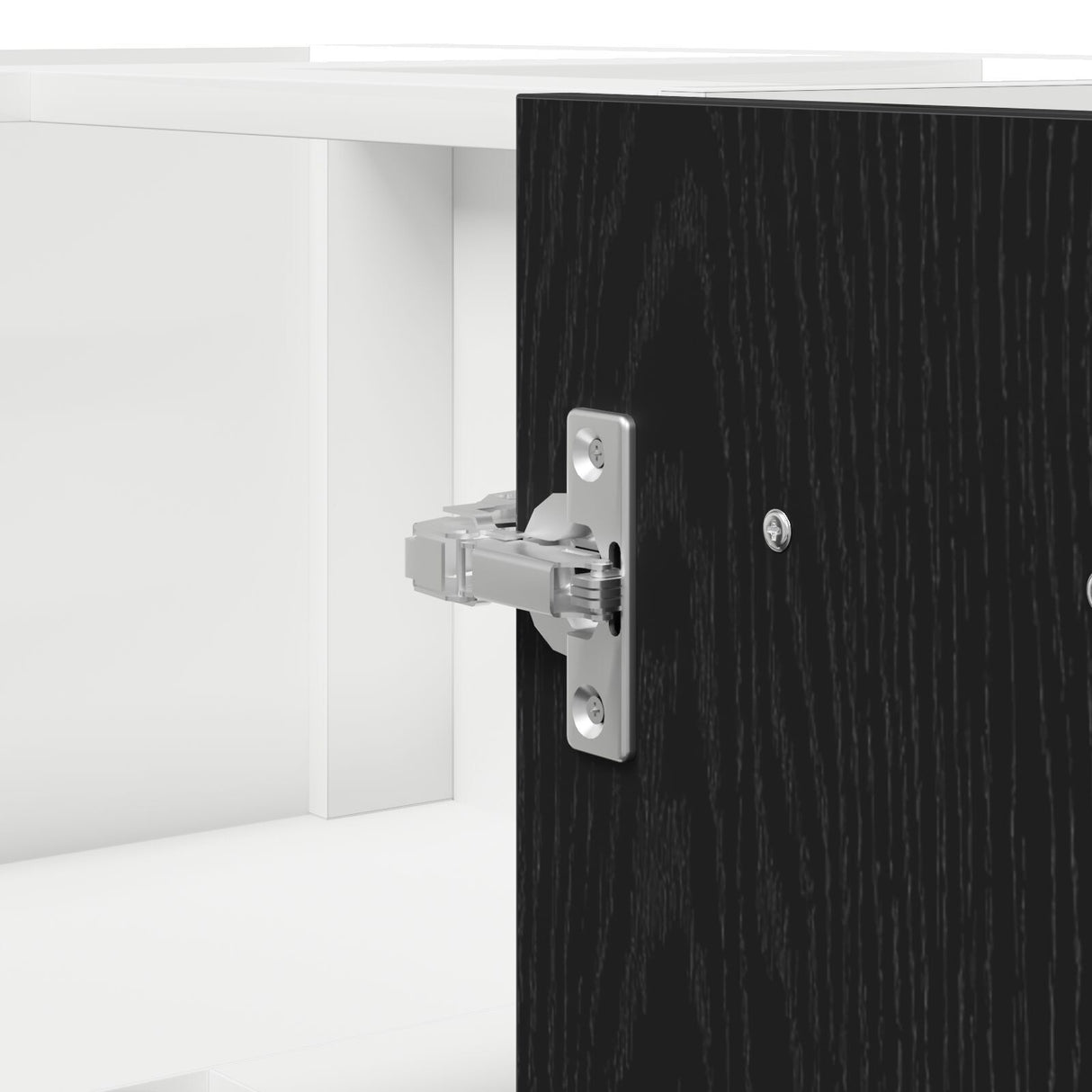 Black Oak Corner Bottom Cabinet - 75.5X75.5X81.5 Cm, Made Of Engineered Wood