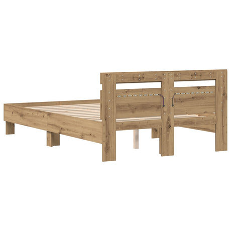Wood Bed Frame Artisan Oak Solid Oak Wood 120 X 200 Cm