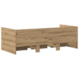 Daybed Artisan Oak Engineered Wood 90 X 190 Cm Durable Daybed
