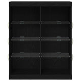 Sideboard With Led Lights Black Oak 41X37X100 Cm