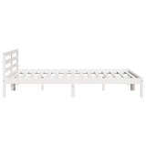 Bed Frame With Headboard White 200X210 Cm Solid Wood Pine