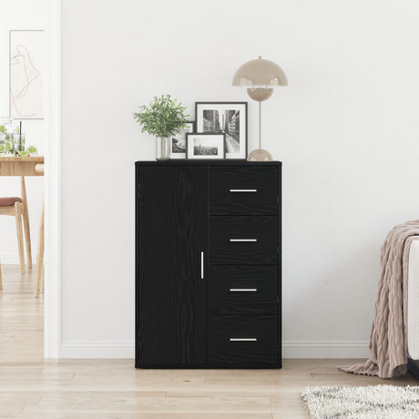 Sideboard Black Oak 60X31X84 Cm Engineered Wood