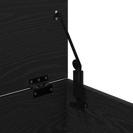 Storage Box With Lid Black Oak 60X42X46 Cm Engineered Wood