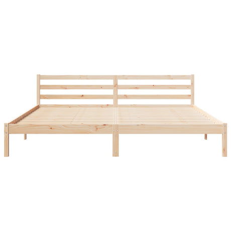 Bed Frame With Headboard 180X220 Cm Solid Wood Pine