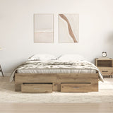 Bed Frame With Drawers Artisan Oak 135X190 Cm Engineered Wood
