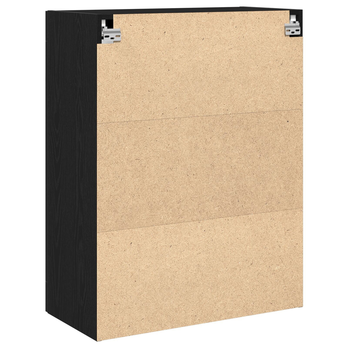Wall-Mounted Cabinet With Glass Doors Black Oak 69.5X34X90 Cm