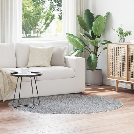 Shaggy Rug With Latex Backing Grey Ø160 Cm