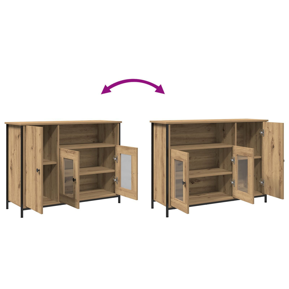 Sideboard Artisan Oak 100X35X75 Cm Engineered Wood