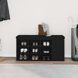 Storage Bench Black Oak 100X30X48 Cm Engineered Wood