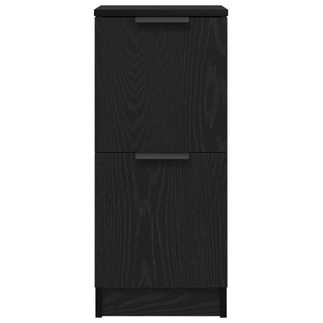 Sideboards 2 Pcs In Black Oak, 30X30X70 Cm, Made Of Engineered Wood