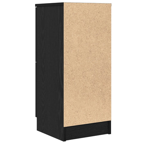 Sideboards 2 Pcs In Black Oak, 30X30X70 Cm, Made Of Engineered Wood