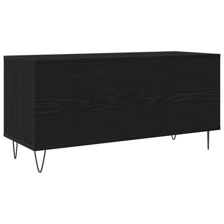 Record Cabinet Black Oak 100X38X48 Cm Engineered Wood