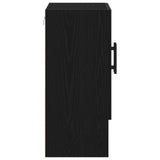 Wall Cabinet Black Oak 60X31X70 Cm Engineered Wood