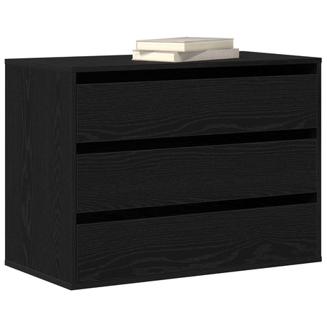 Corner Chest Of Drawers Black Oak 80X41X58 Cm Engineered Wood