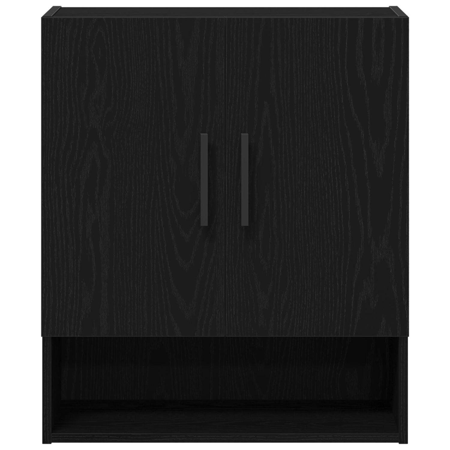 Wall Cabinet Black Oak 60X31X70 Cm Engineered Wood