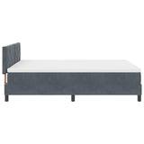 Box Spring Bed With Mattress & Led Dark Grey 160X200 Cm Velvet