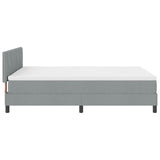 Box Spring Bed With Mattress & Led Light Grey 140X200 Cm Fabric