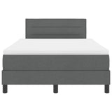Box Spring Bed With Mattress & Led Dark Grey 120X200 Cm Fabric