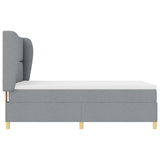 Box Spring Bed With Mattress Light Grey 160X200 Cm Fabric