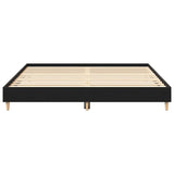 Bed Frame Black Oak 160X200 Cm Engineered Wood