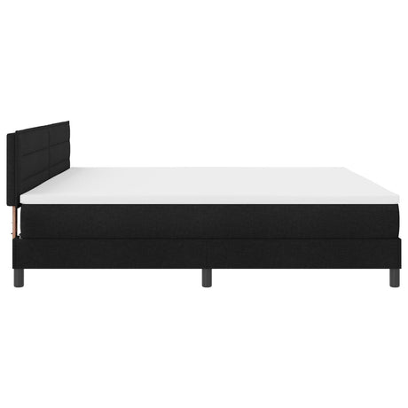 Box Spring Bed With Mattress & Led Black 200X200 Cm Fabric